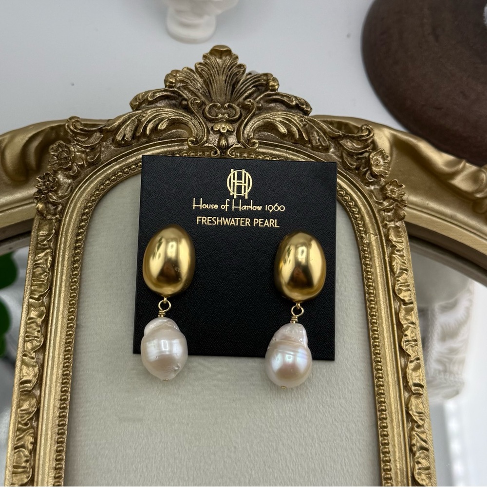 House of Harlow 1960 Freshwater Pearl Drop Earrings - Picture 3 of 10
